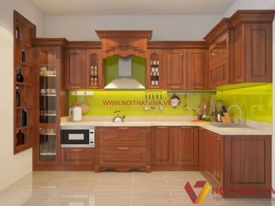 30+ mẫu tủ bếp tân cổ điển đẹp, sang trọng cho nhà phố & biệt thự  