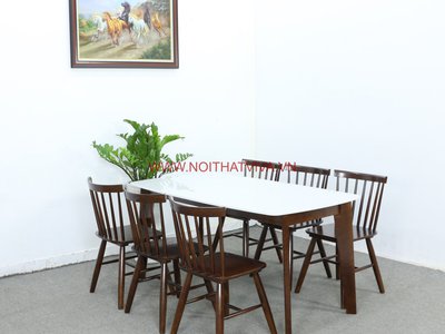 Gợi ý các mẫu bàn ăn 6 ghế gỗ cao su cực đẹp, giá rẻ đáng mua nhất