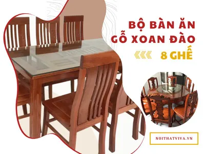 Bộ Bàn Ăn Gỗ Xoan Đào 8 Ghế Đẹp Và Ý Nghĩa Phong Thủy Ai Cũng Nên Biết