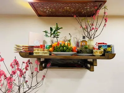 Cách bày trí bàn thờ treo tường ngày Tết đúng chuẩn phong thủy