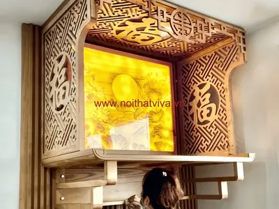 Cách lựa chọn mẫu bàn thờ treo tường có vách ngăn đẹp nhất 