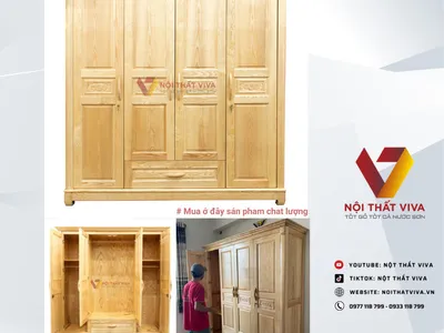 Giá tủ áo gỗ Sồi chi tiết các mẫu thiết kế sẵn và thiết kế riêng