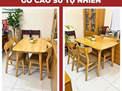 Giao Lắp Bàn Ăn 4 Ghế Gỗ Cao Su - Đẳng Cấp Hiện Đại Cho Gia Đình