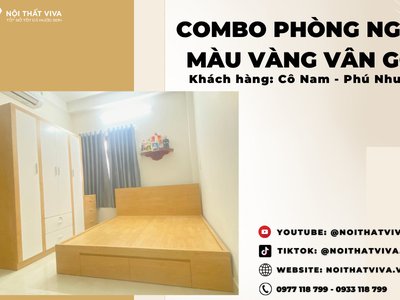 Giao Lắp Combo Decor Phòng Ngủ cô Nam - Phú Nhuận - Sắc Vàng Vân Gỗ 