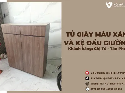 Giao Lắp Tủ Giày MDF Phủ Melamine và Kệ Đầu Giường Chị Tú - Tân Phú Giao Lắp Tủ Giày MDF Phủ Melamine và Kệ Đầu Giường Chị Tú - Tân Phú