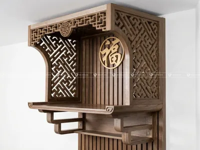 Kinh nghiệm chọn mẫu bàn thờ gia tiên treo tường chuẩn phong thủy 
