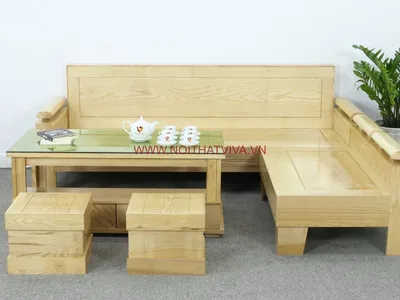 Sofa gỗ sồi chữ L có gì nổi bật? Giá tận xưởng & nhận đặt theo yêu cầu tại Viva
