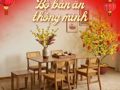 Top 4 bộ bàn ăn thông minh giúp không gian bếp gọn đẹp ngày Tết