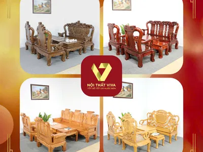 Top 4 bộ salon gỗ phòng khách được ưa chuộng nhất dịp Tết 2026