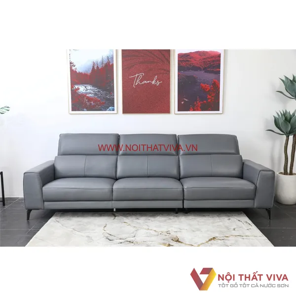 Ghế Sofa Băng Dài Màu Ghi Xám Đẹp Hiện Đại Cho Phòng Khách