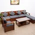 Sofa Gỗ Phòng Khách Chữ U Bọc Nệm Êm Ái Thiết Kế Mộc Mạc