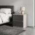 Kệ Tủ Đầu Giường Gỗ MDF Melamine Màu Xám Vân Gỗ Hộc Kéo Đen Mờ Đẹp Giá Rẻ