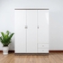 Tủ Quần Áo Gỗ Công Nghiệp Cao Cấp MDF Phủ Melamine Màu Xám Cánh Trắng