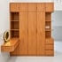 Tủ Quần Áo Gỗ Ghép Cao Su Phủ Veneer Gõ Đỏ Tối Giản Hiện Đại
