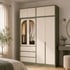 Tủ Quần Áo Gỗ MDF Phủ Melamine Màu Xanh Rêu Phối Trắng Hiện Đại