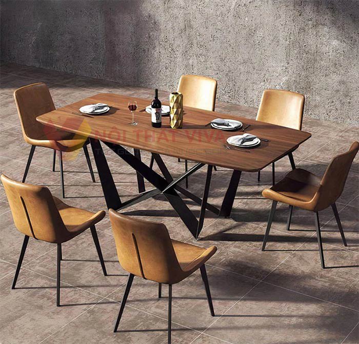 Bộ bàn ăn 6 ghế đẹp, hiện đại, được liên tục cập nhật kiểu dáng xu hướng mới tại Nội thất Viva.