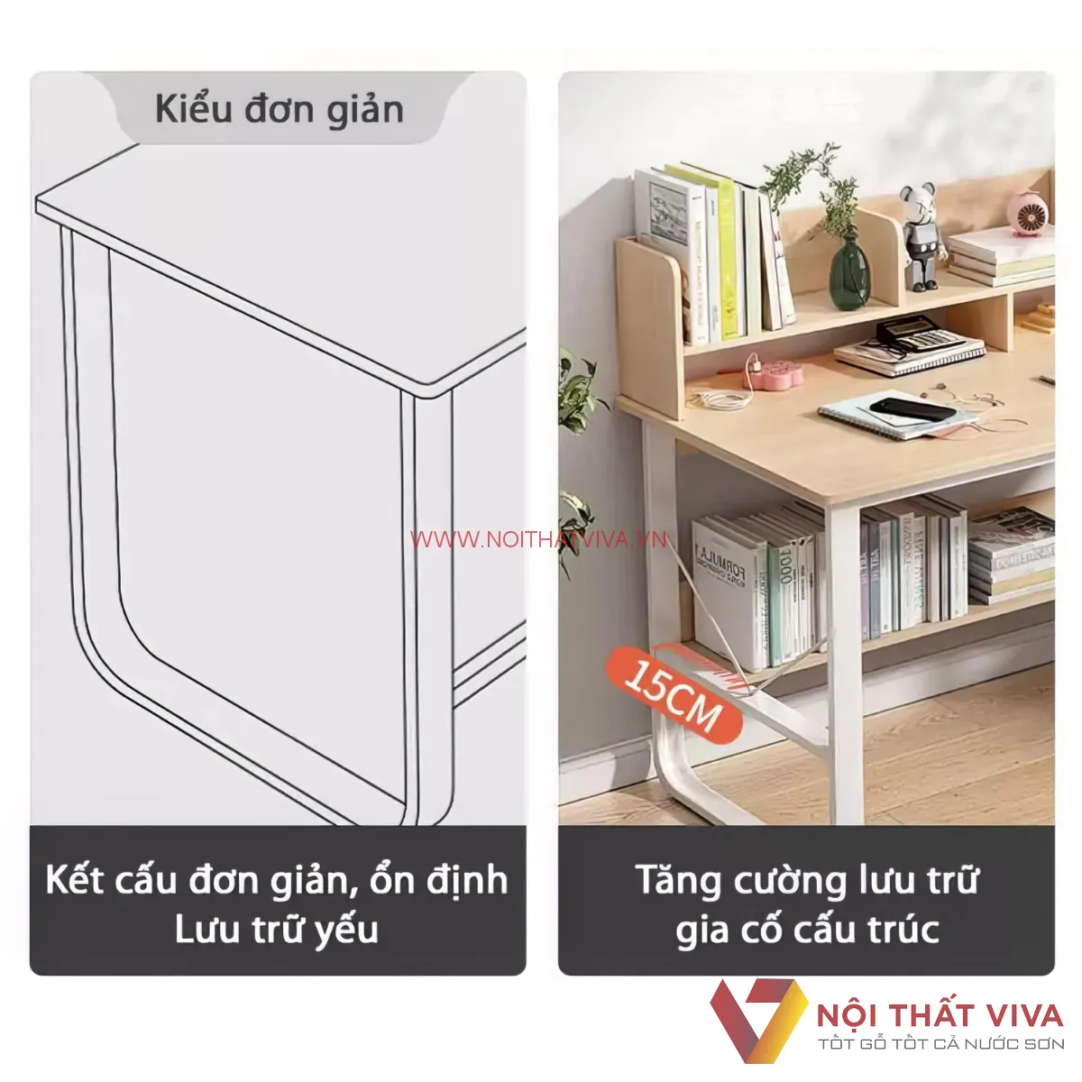 Bàn Học Gỗ Công Nghiệp Chất Lượng Cao Kiểu Dáng Hiện Đại Giá Tốt