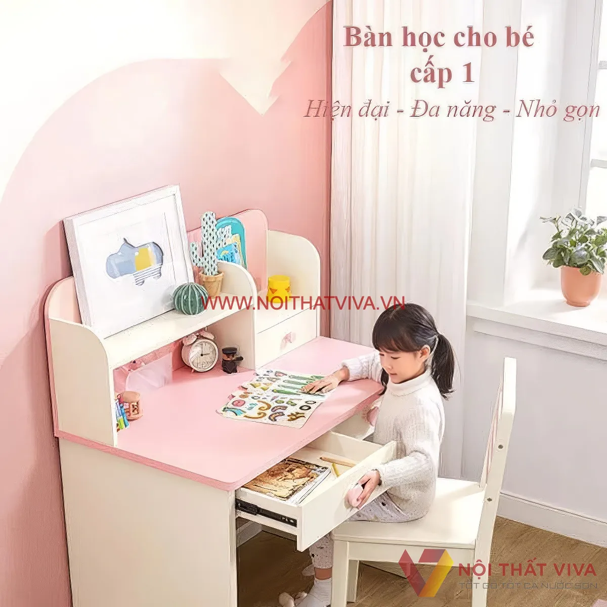 Bàn Học Sinh Thông Minh Gỗ Công Nghiệp Tiện Dụng Đa Năng