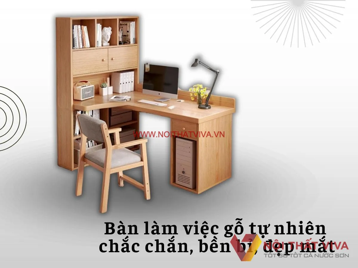 Bàn Làm Việc Cho Nhân Viên Bằng Gỗ Sồi Tự Nhiên Đẹp Mà Giá Tốt