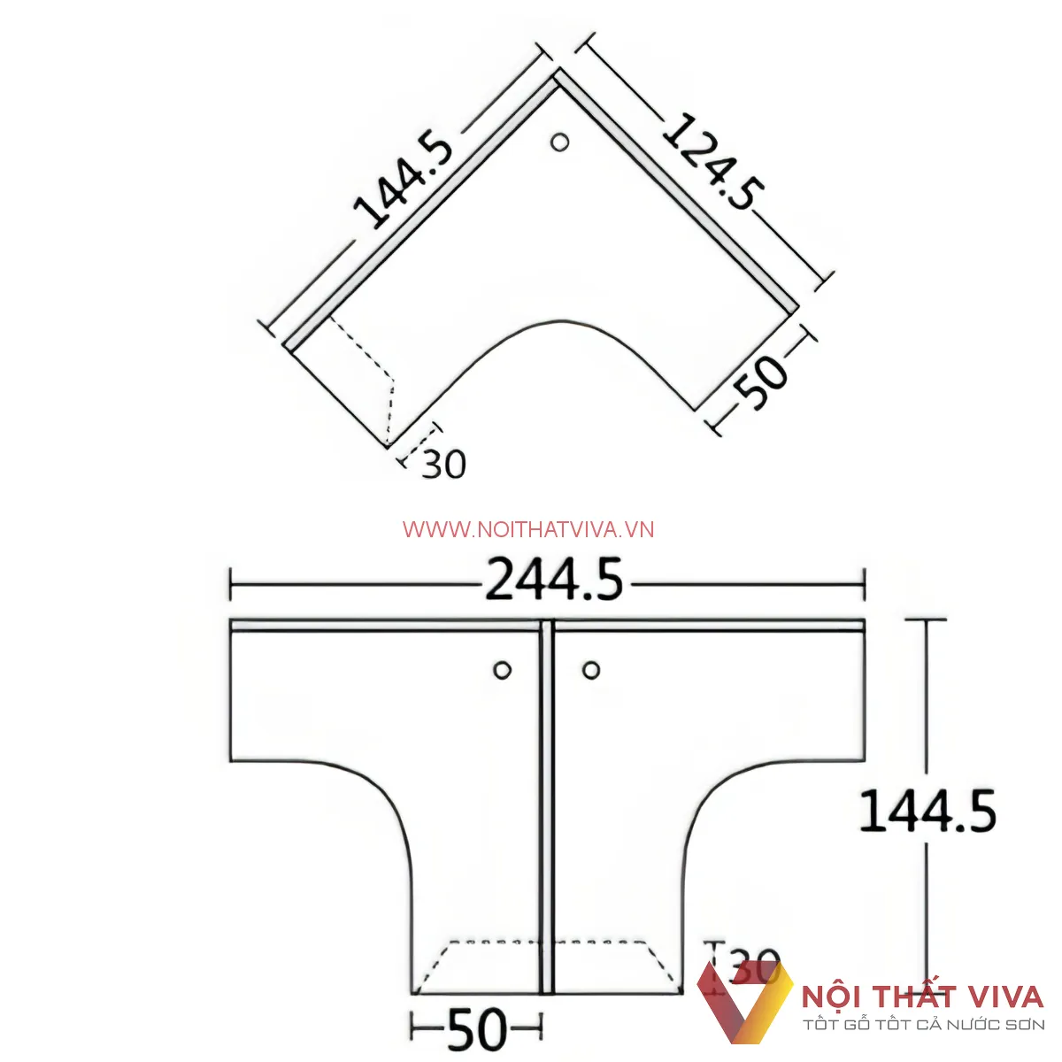 Bàn Làm Việc Gỗ Công Nghiệp Dành Cho Nhân Viên Hệ Module Giá Rẻ