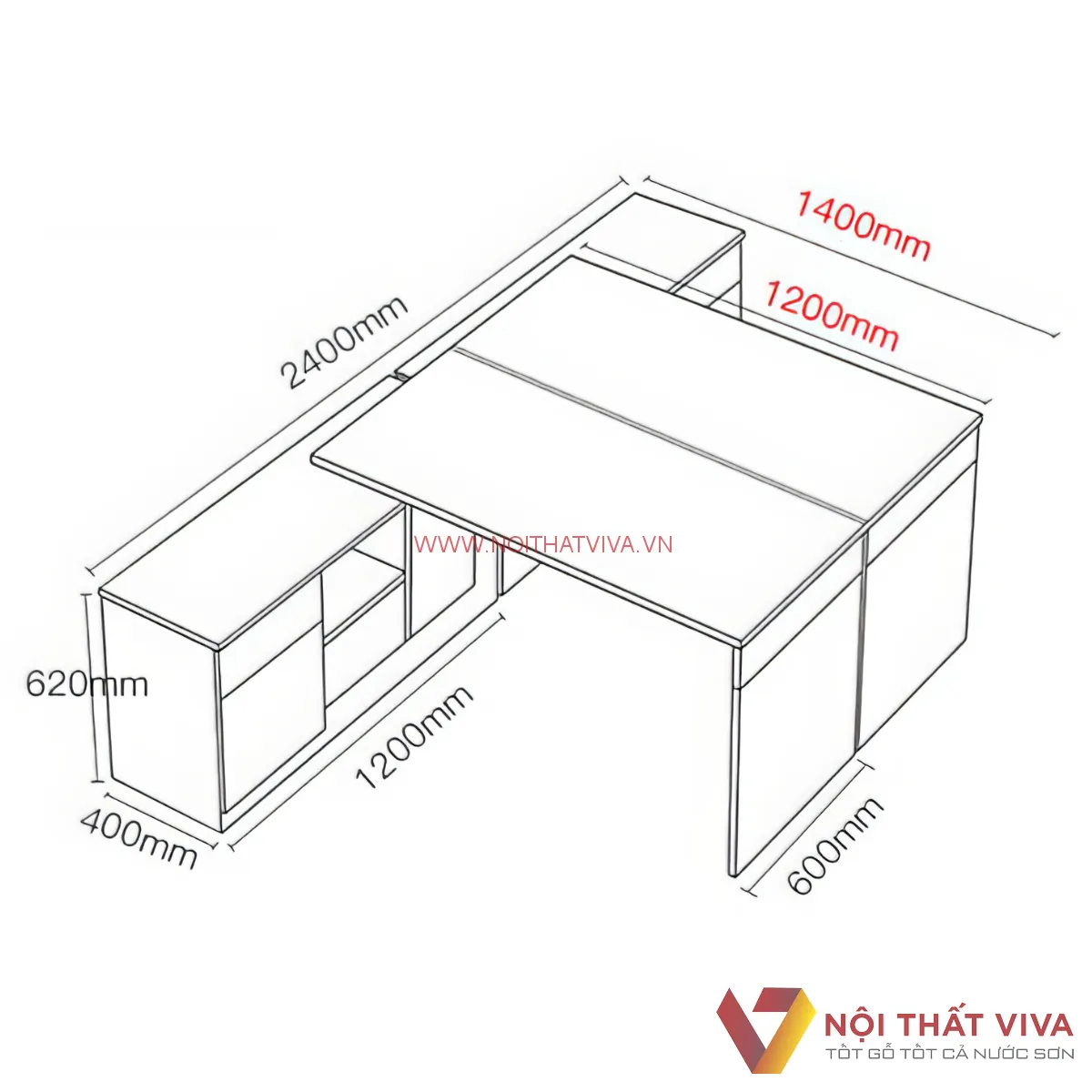 Bàn Làm Việc Hiện Đại Gỗ Công Nghiệp Thiết Kế Đa Năng Chất Lượng Bền Bỉ