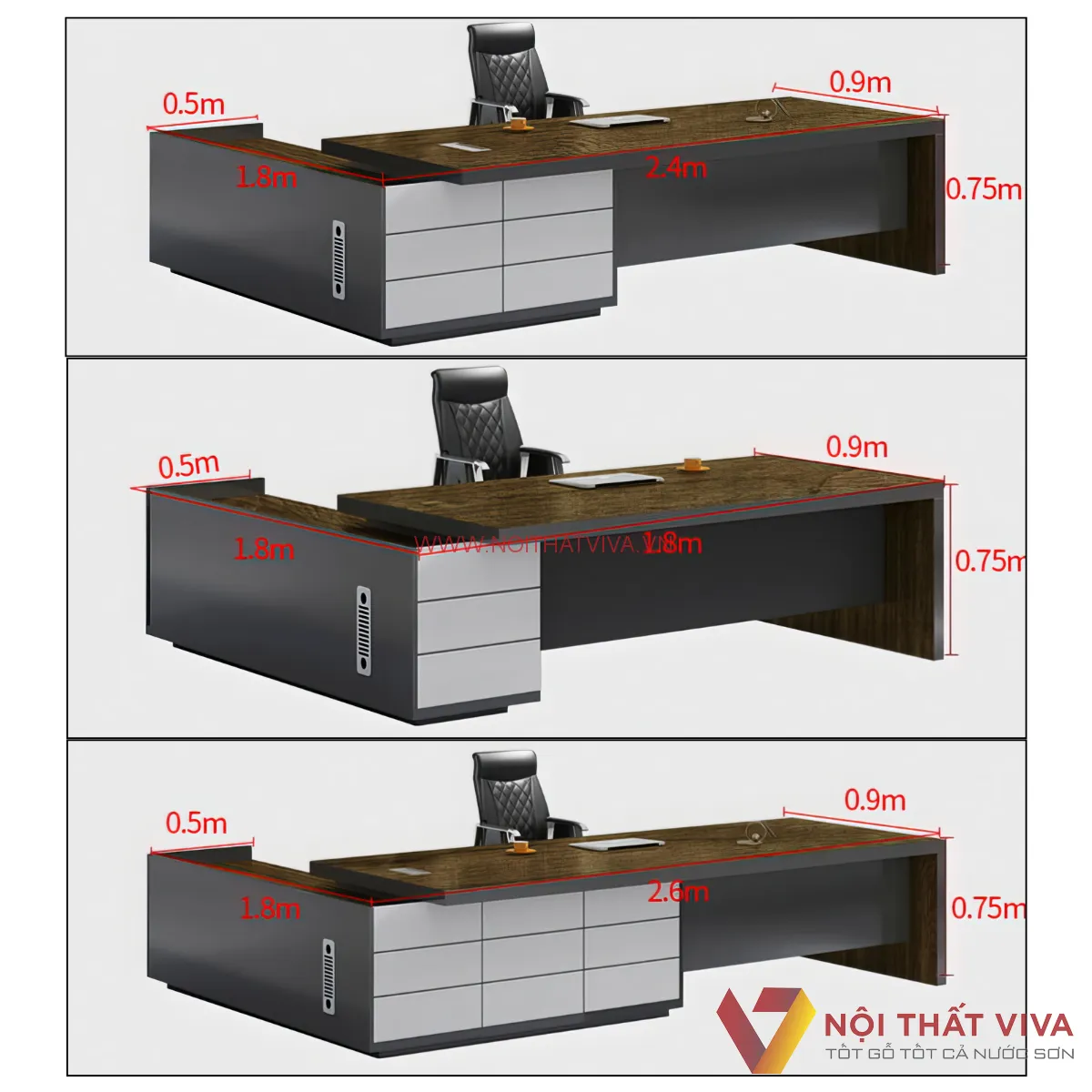 Bàn Làm Việc Văn Phòng Giám Đốc Kiểu Dáng Thanh Lịch Cao Cấp