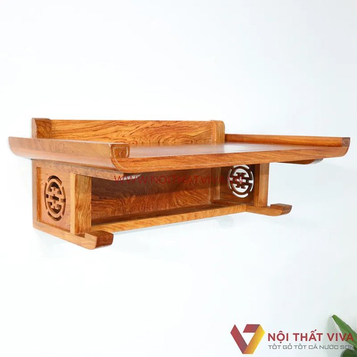 Mẫu bàn thờ gỗ treo tường đơn giản mà đẹp.