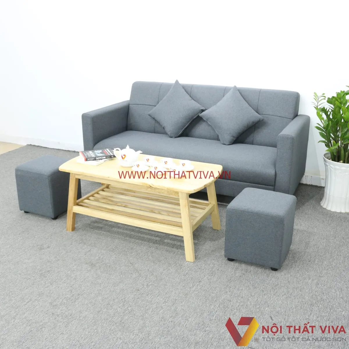 sofa phòng khách bằng gỗ