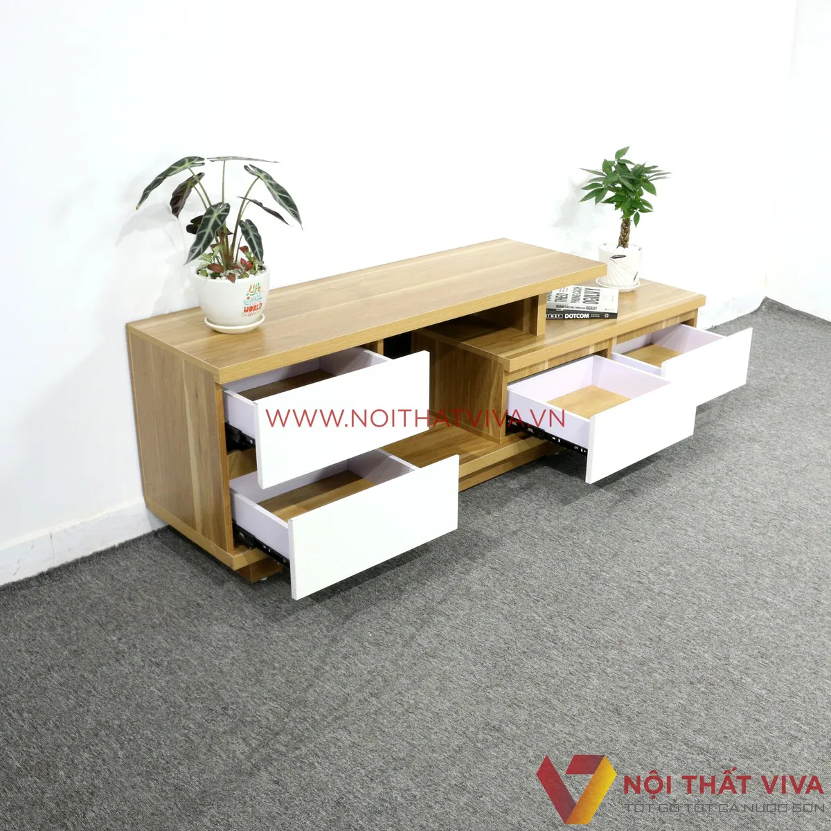 Bí quyết trang trí kệ tivi gỗ phòng khách đẹp hiện đại và ấn tượng 