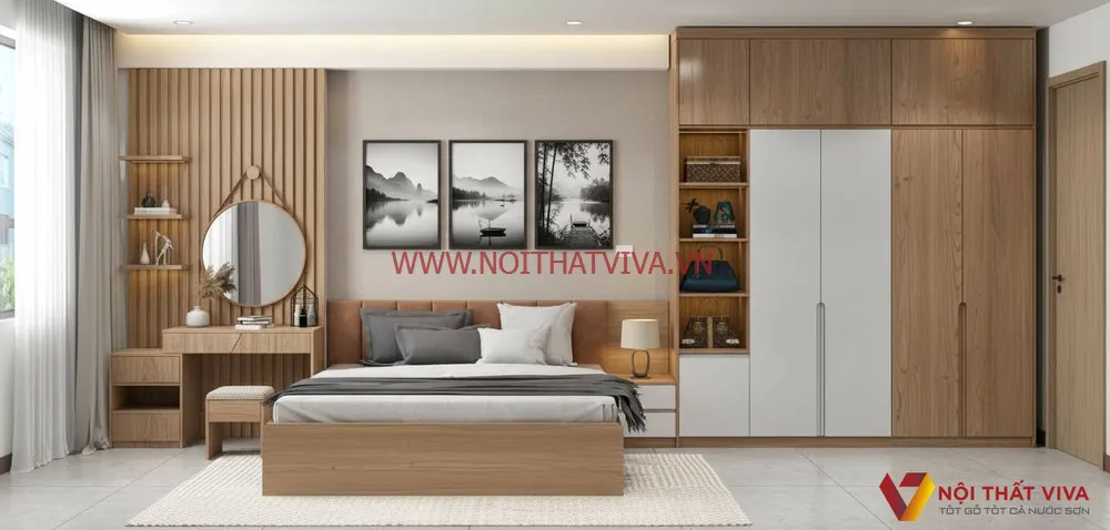 Bộ Giường Ngủ Hiện Đại Kết Hợp Bàn Trang Điểm Đẹp Giá Rẻ  Bộ Giường Ngủ Hiện Đại Kết Hợp Bàn Trang Điểm Đẹp Giá Rẻ