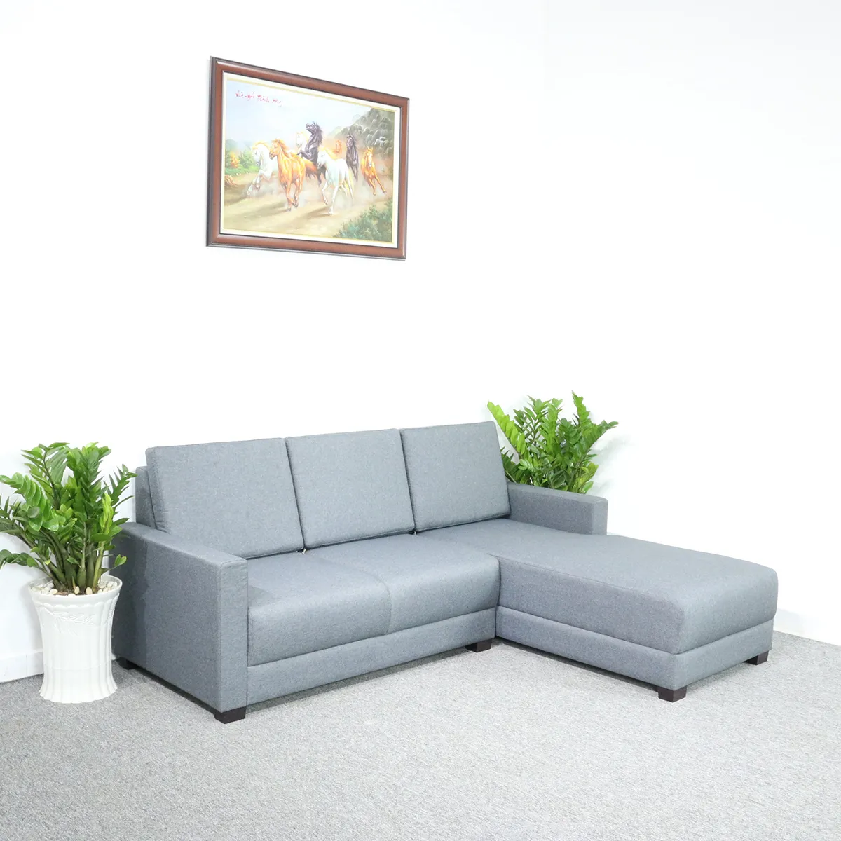 Bộ Ghế Sofa Góc Chữ L Bọc Nỉ Gọn Đẹp Hiện Đại Giá Rẻ