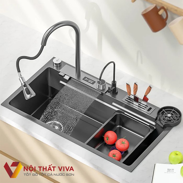 Bồn rửa chén thông minh giá rẻ, hiện đại tích hợp nhiều tính năng tiện ích.
