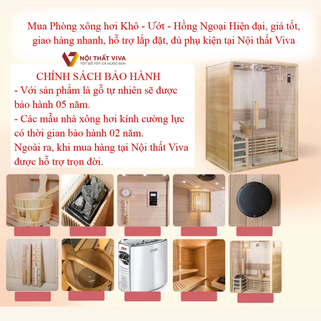 ​​​​​​​Chính sách bảo hành uy tín khi mua phòng xông hơi tại Nội thất Viva.