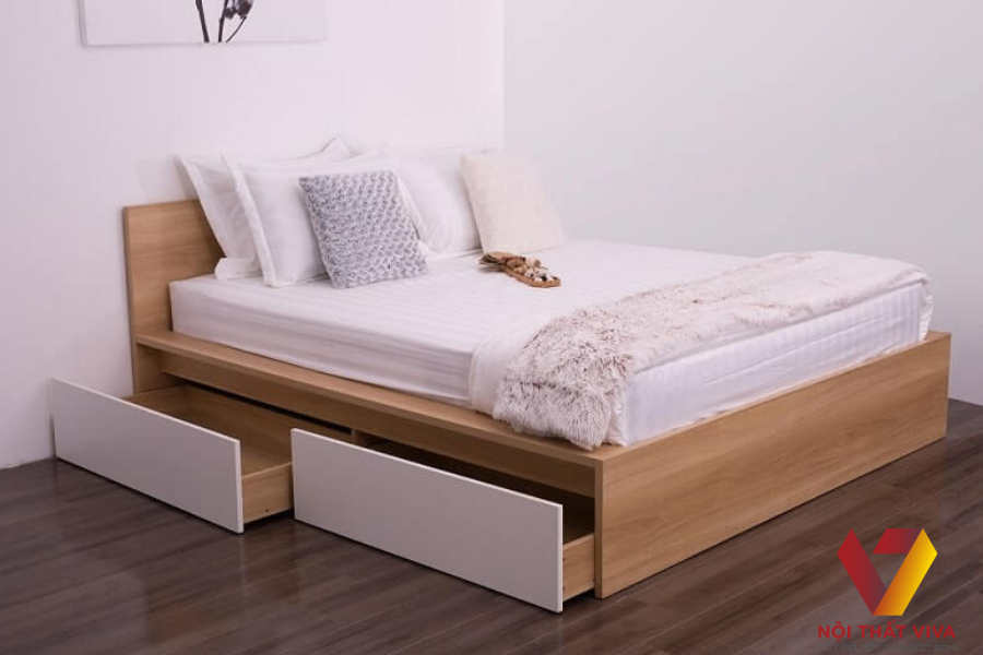 Review chi tiết các mẫu giường ngủ gỗ sồi có ngăn kéo đang thịnh hành