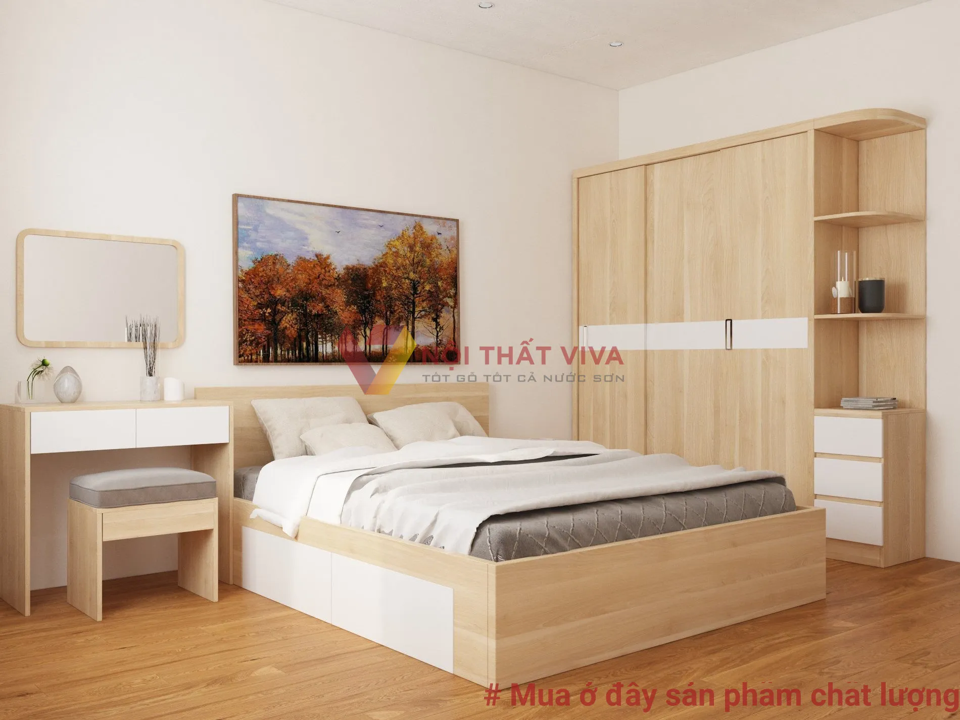 Combo nội thất phòng ngủ đẹp hiện đại, giá rẻ, chất lượng tại Nội thất Viva.