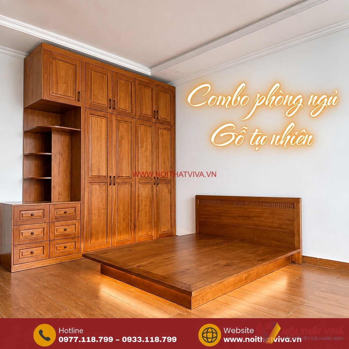 Ảnh chụp tại nh&agrave; kh&aacute;ch: bộ combo nội thất ph&ograve;ng ngủ thực tế.
