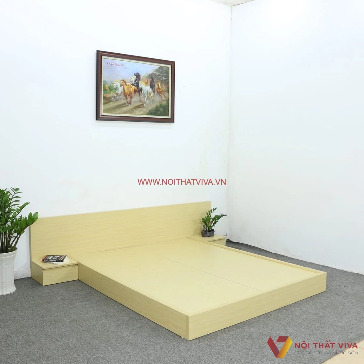 Giường ngủ gỗ c&ocirc;ng nghiệp trong combo nội thất gi&aacute; rẻ