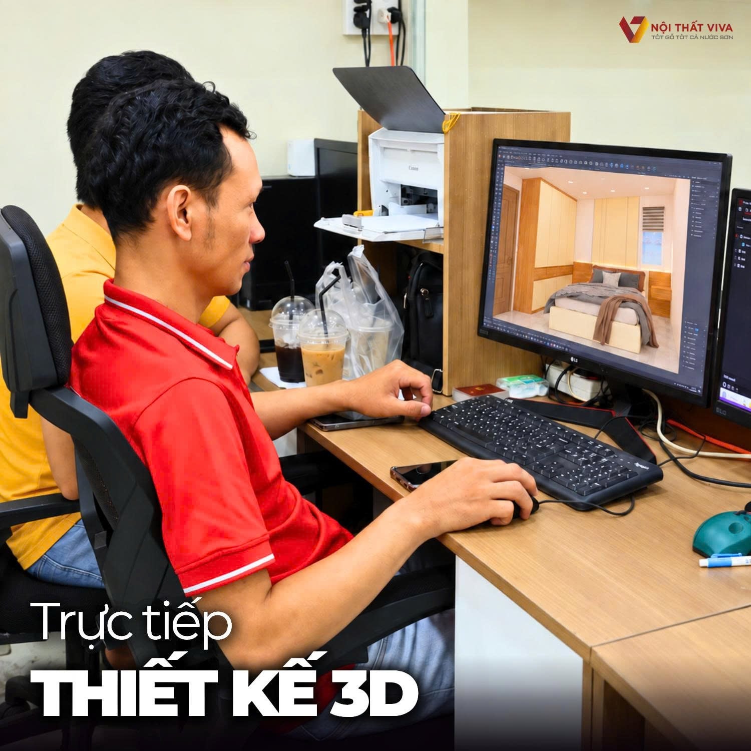 Thiết kế 3D combo bếp theo y&ecirc;u cầu