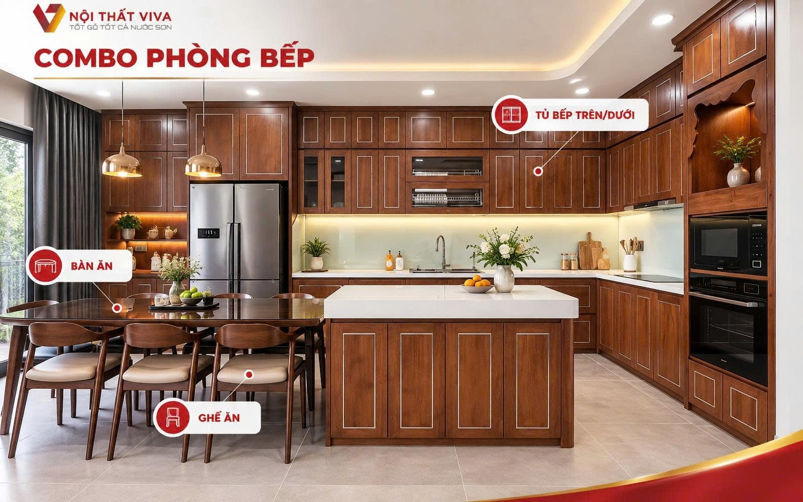 C&aacute;c hạng mục trong combo nội thất nh&agrave; bếp