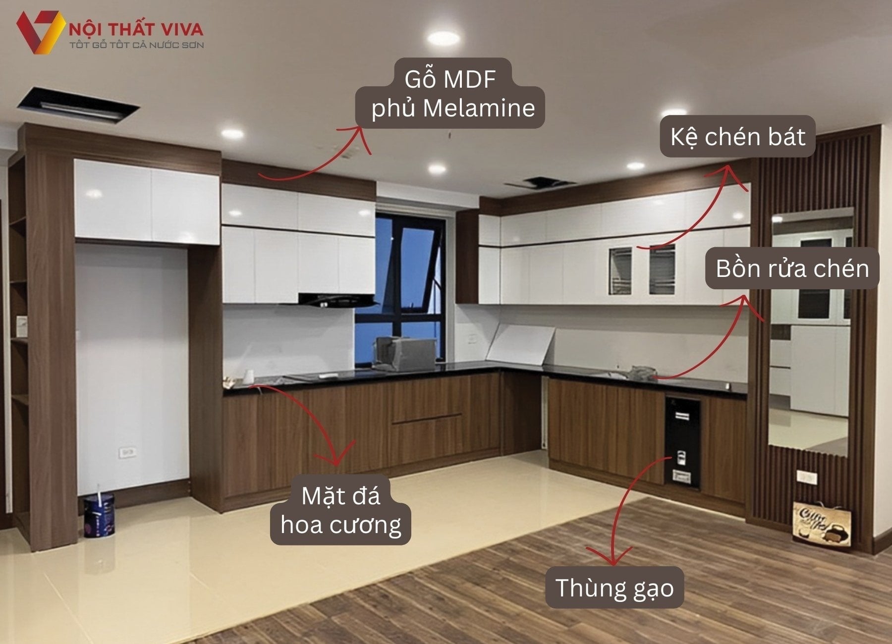 Combo bếp căn hộ 2-3 ph&ograve;ng ngủ tủ chữ L