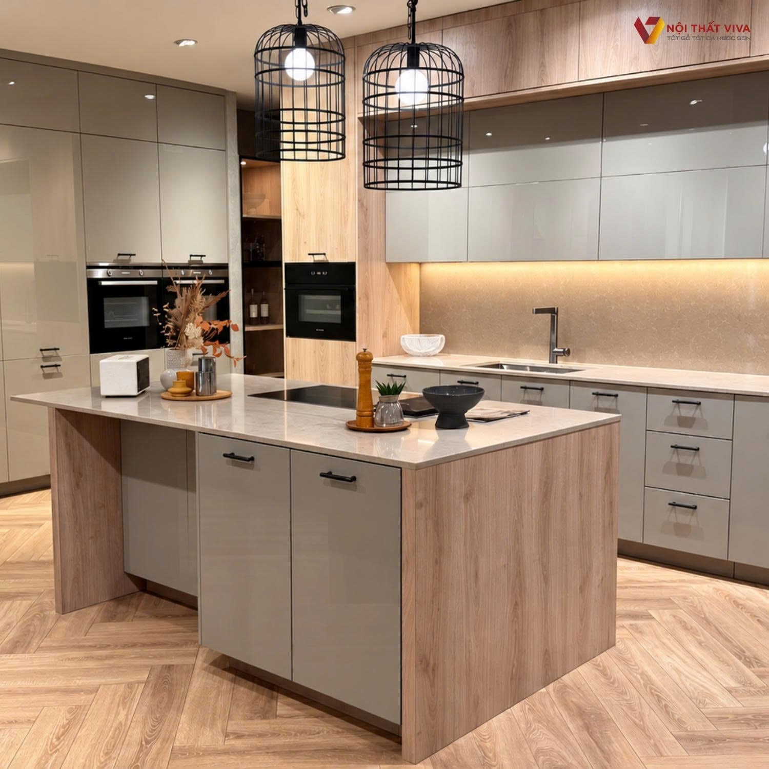 Combo 20-25 triệu: tủ bếp MDF chống ẩm