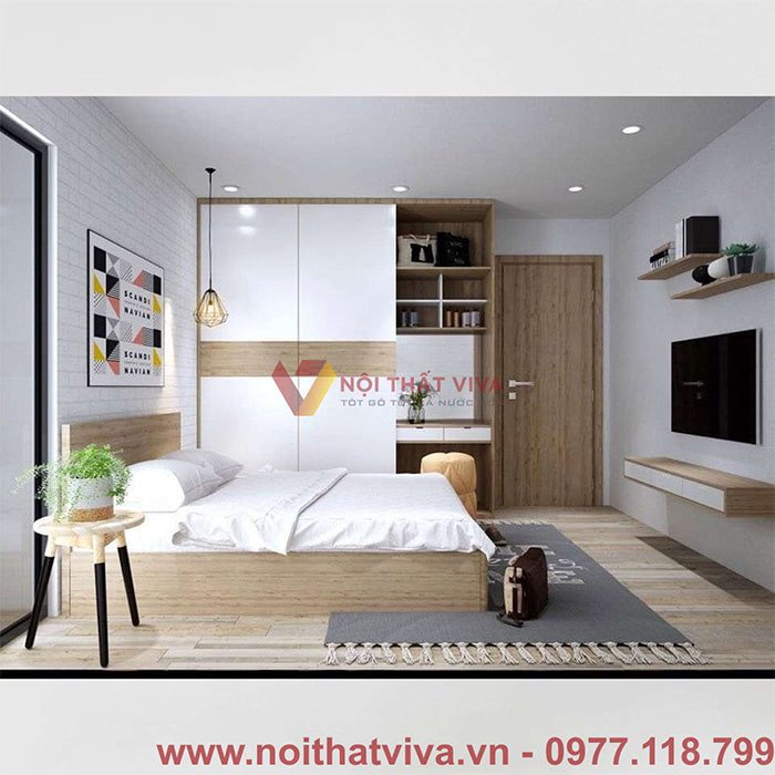 Mẫu combo giường tủ gỗ công nghiệp giá rẻ tại Nội thất Viva.