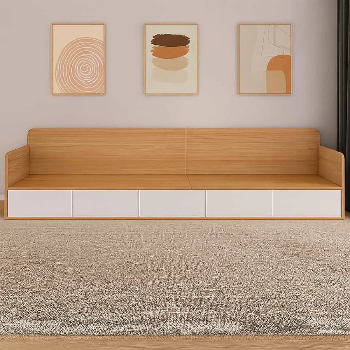 Ghế Sofa Gỗ Công Nghiệp Có Hộc Kéo Để Đồ Đa Năng Hiện Đại