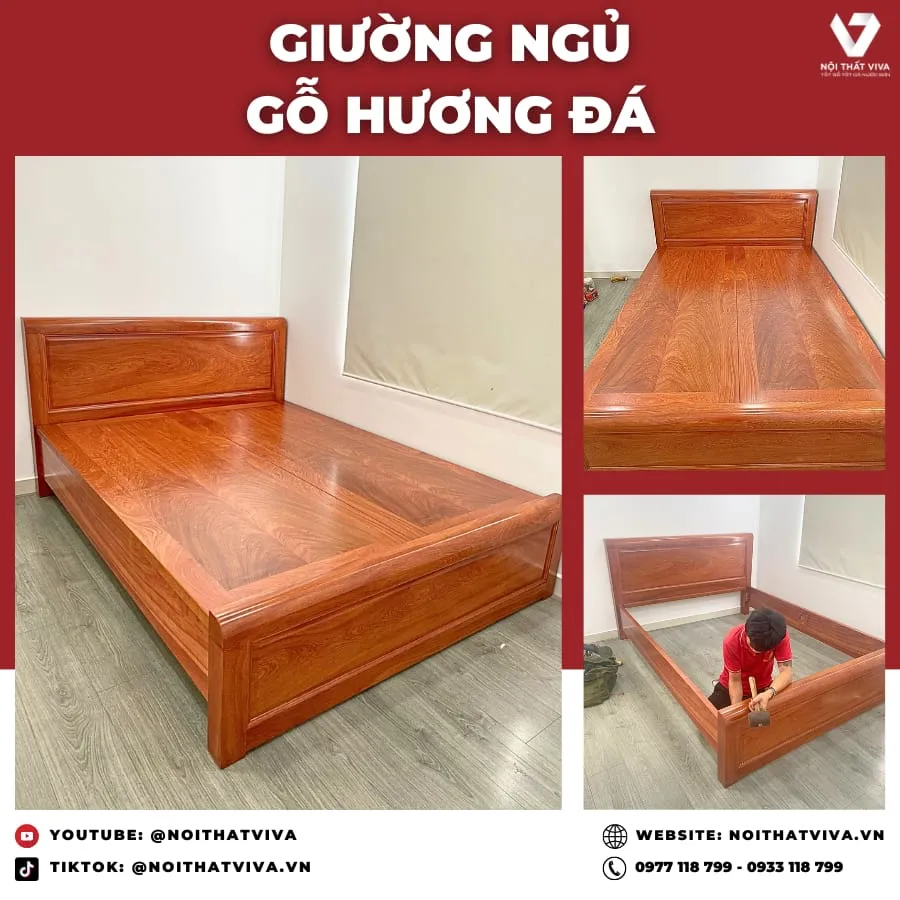 Giao Lắp Mẫu Giường Gỗ Hương Đẹp - Sự Sang Trọng và Đẳng Cấp