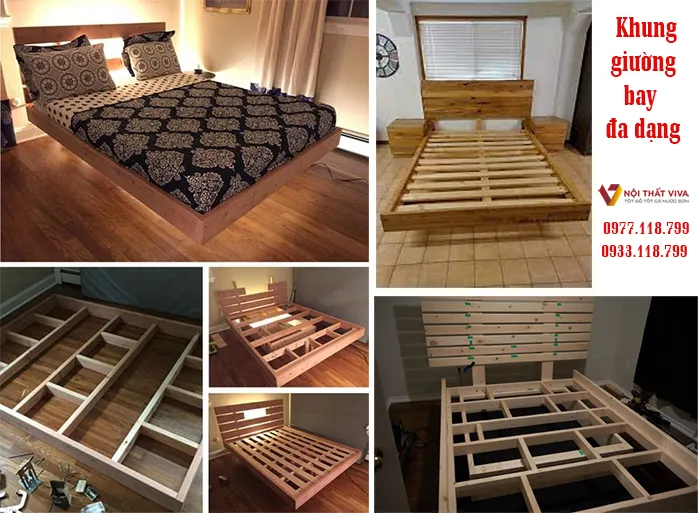 Cấu trúc khung giường bay cụ thể với hình ảnh chi tiết.