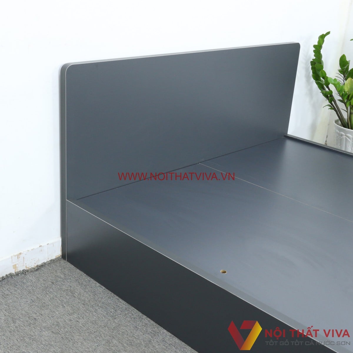 Giường Hộp Gỗ Công Nghiệp MDF Màu Xanh Đen Đẹp Cá Tính Giá Rẻ