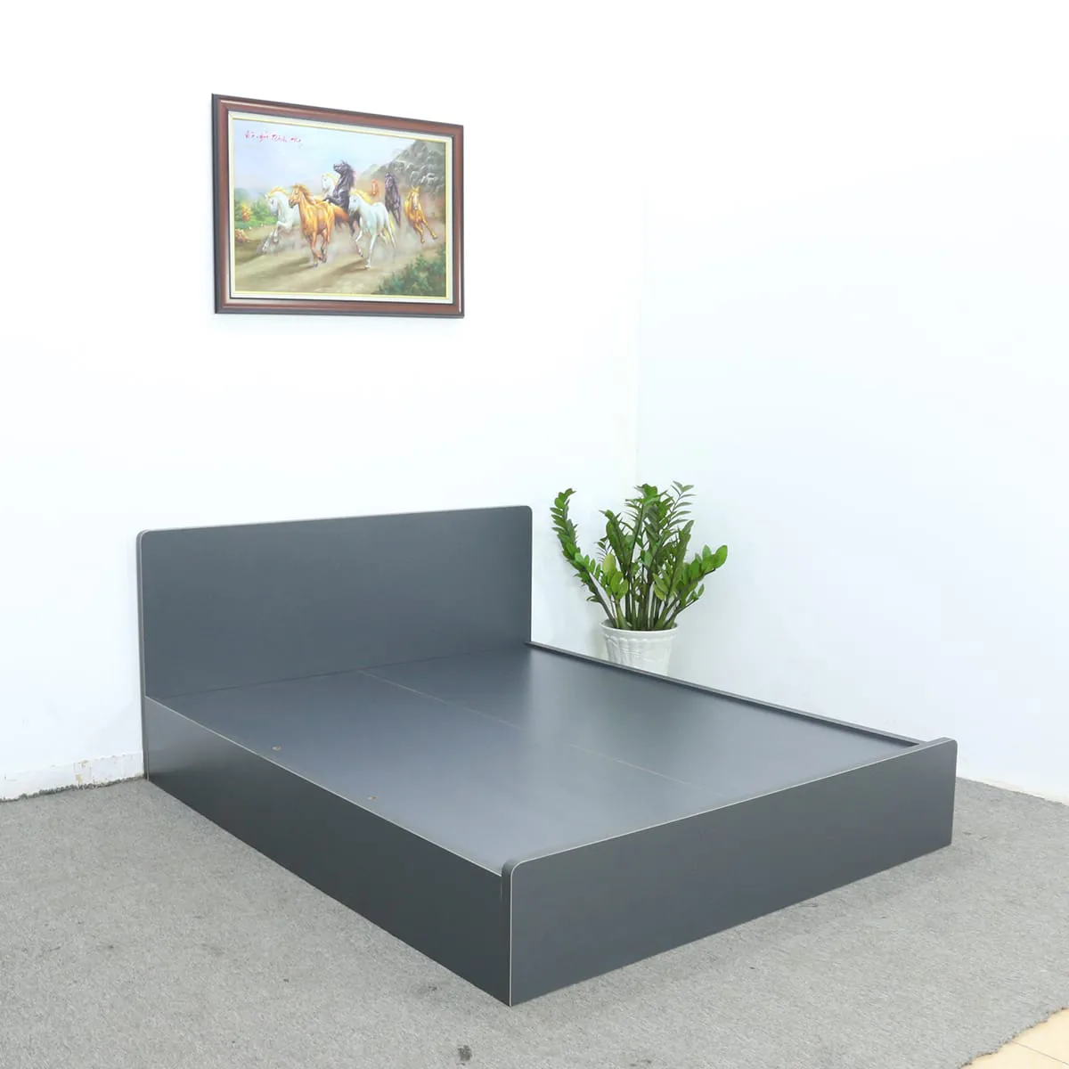 Giường Hộp Gỗ Công Nghiệp MDF Màu Xanh Đen Đẹp Cá Tính Giá Rẻ