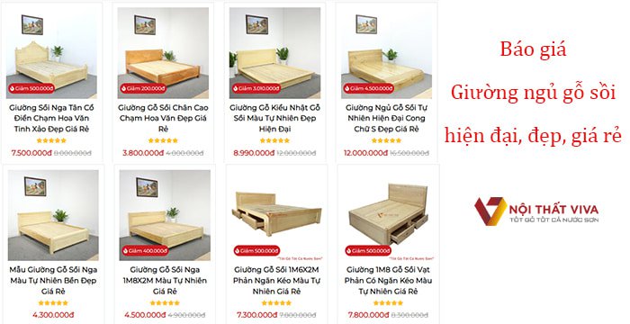 Giá giường ngủ gỗ sồi giá rẻ từ 3 triệu đến 9 triệu đồng.