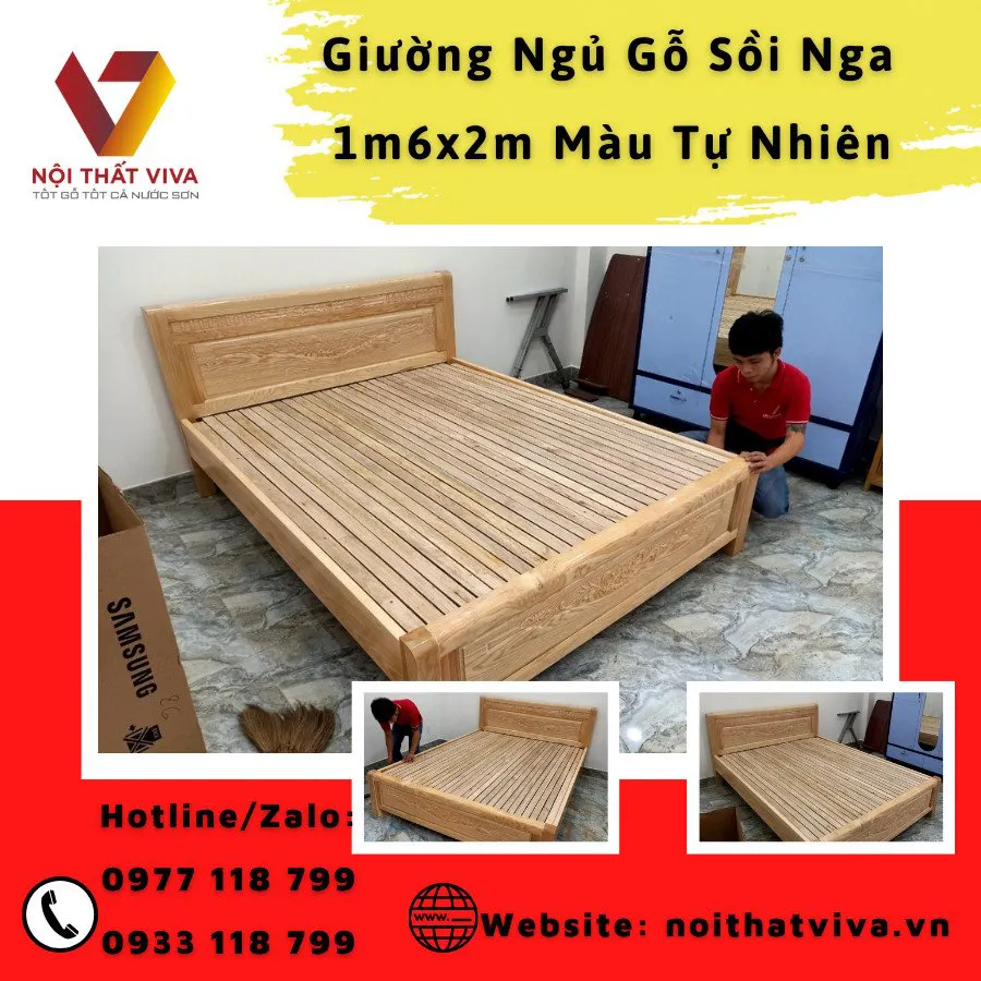 Giường ngủ gỗ sồi Nga: Thăng hạng phong cách phòng ngủ nhà mình!