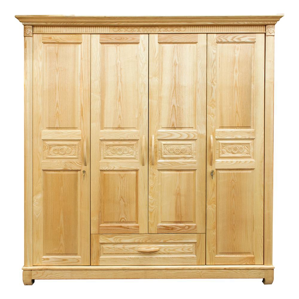 tủ quần áo 4 cánh gỗ sồi nga